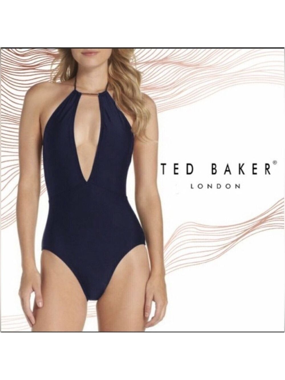 Ted Baker Black Plunge Swimsuit
